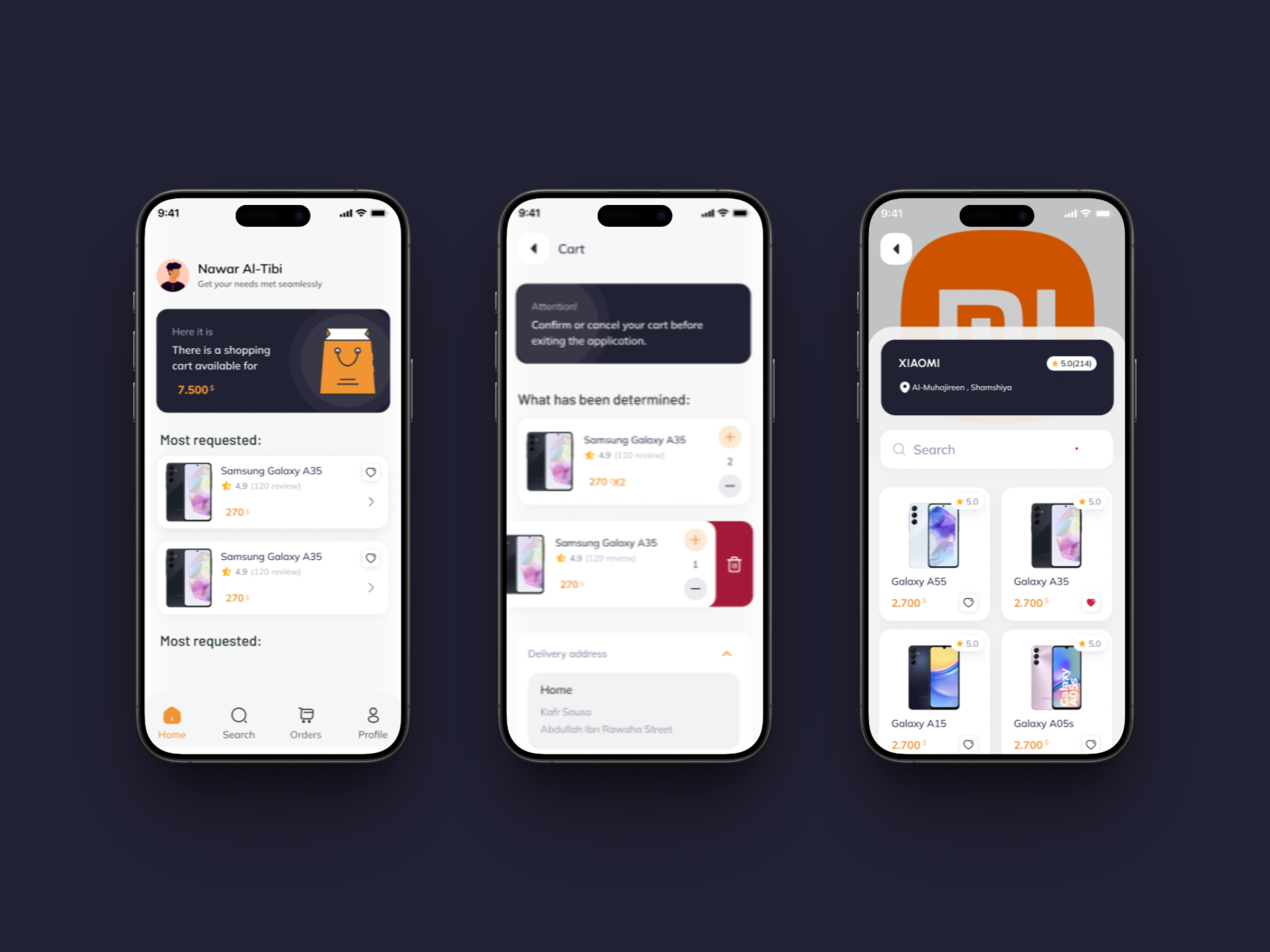 SoldOut app screens