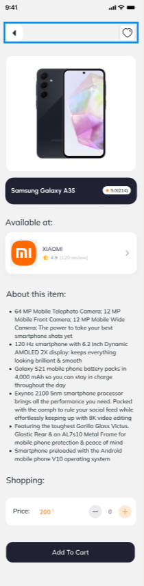 SoldOut product details with vendor availability